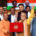 UP CM Yogi Adityanath and FM Suresh Khanna