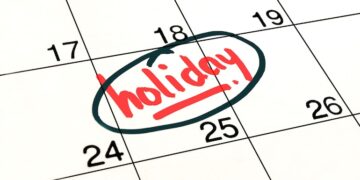 August 2025 school and office holidays