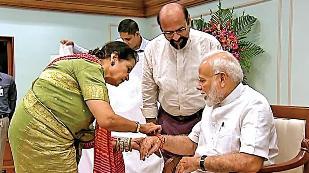 Kamar Mohsin Shaikh rakhi tradition with PM Modi