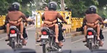 गोरखपुर की सड़कों पर दिखा ‘रोमियो और जूलियट’ का जोड़ा, चलती बाइक की टंकी पर बैठकर ‘मैडम जी’ कर रही ‘गुटरगू’