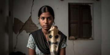 girl bitten by snake again and again