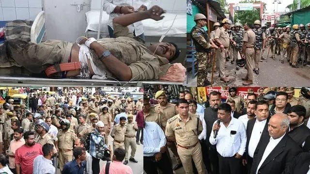 varanasi court violence police attack
