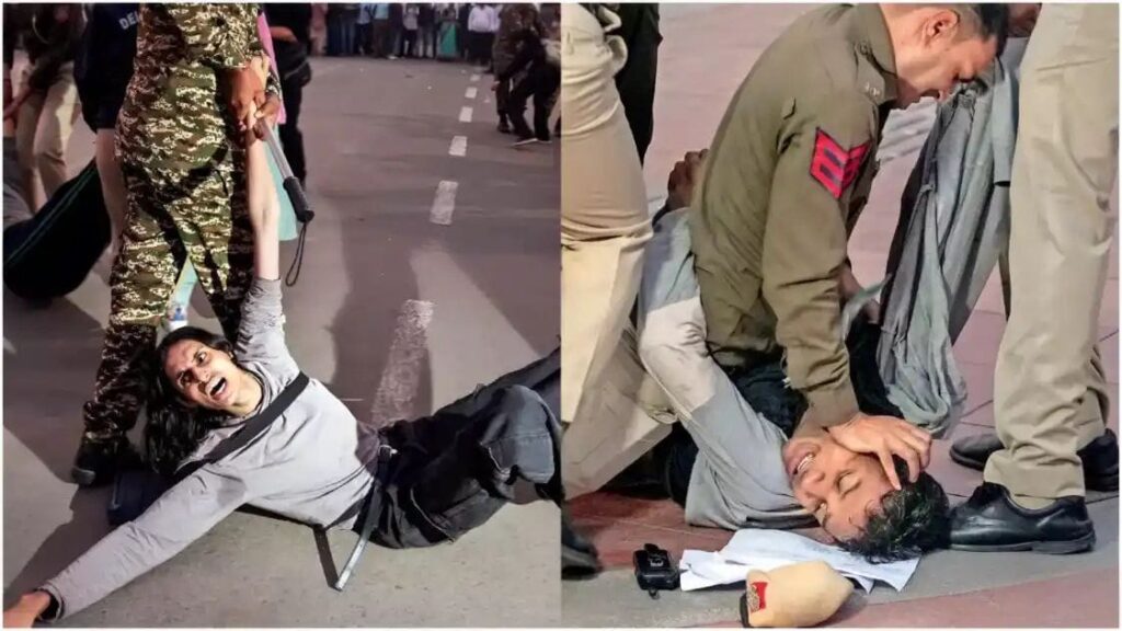 India Gate pollution protest clash