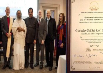 ‘वर्ल्ड लीडर फॉर पीस एंड सिक्योरिटी अवार्ड-2025’ से सम्मानित हुए आध्यात्मिक गुरु श्री श्री रविशंकर