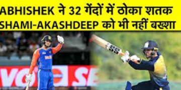 अभिषेक शर्मा ने 12 पर फिफ्टी तो 32 गेदों पर शतक जड़ रचा इतिहास, कई रिकार्ड को तोड़ छा गया दिलेर बल्लेबाज