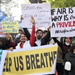 Pollution Delhi Protest