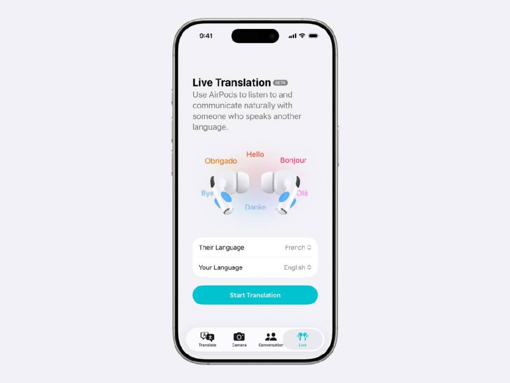 iPhone पर Live Translation