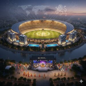 Commonwealth Games 2030, Amdavad 2030, Ahmedabad, India, Centenary Games, Gujarat, Narendra Modi Stadium, Sabarmati Riverfront, CWG, T20 Cricket, Khelo India, Sardar Vallabhbhai Patel Sports Enclave, Carbon-neutral Games, Navratri, Garba, India's sporting future, Glasgow 2026, Commonwealth Reset, Sports infrastructure.