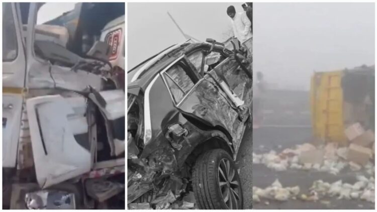Dense fog accident on Delhi Mumbai