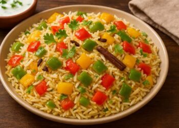 शिमला मिर्च पुलाव रेसिपी: स्वाद और सेहत का दमदार कॉम्बो, कुछ मिनट में बनाएं बेहद टेस्टी और सुगंधित पुलाव घर पर