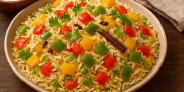 शिमला मिर्च पुलाव रेसिपी: स्वाद और सेहत का दमदार कॉम्बो, कुछ मिनट में बनाएं बेहद टेस्टी और सुगंधित पुलाव घर पर