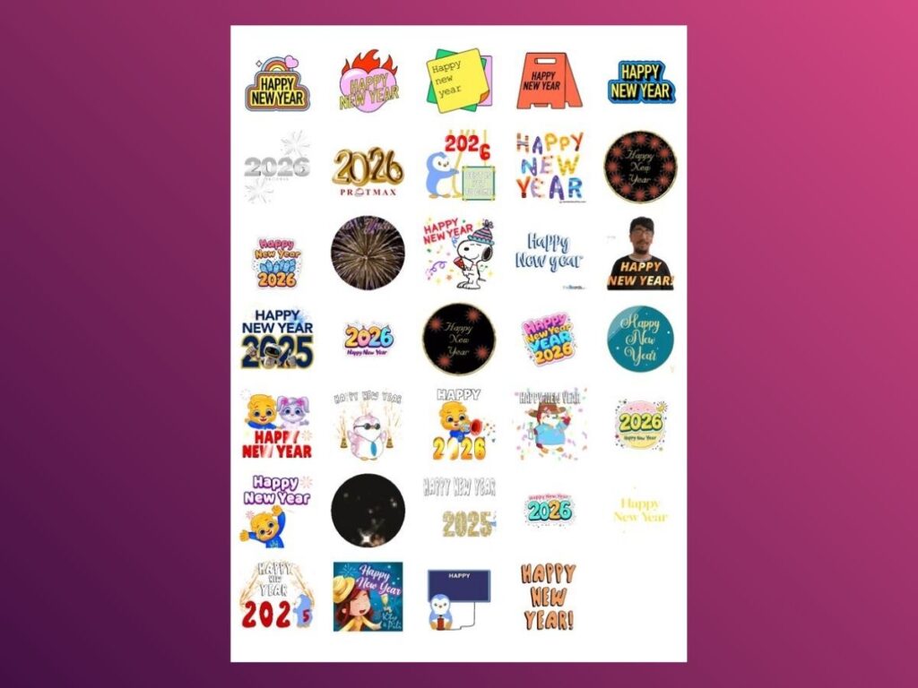 WhatsApp Happy New Year 2026 sticker