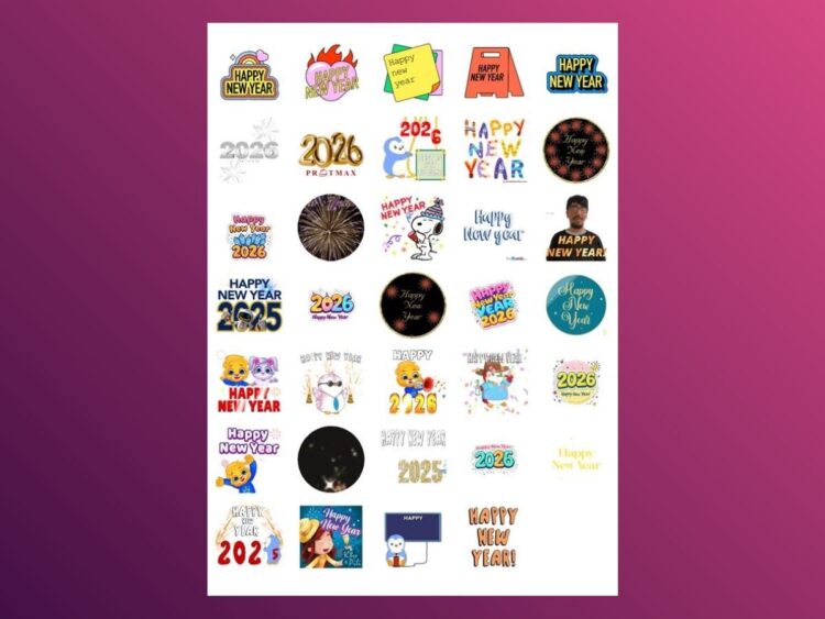 WhatsApp Happy New Year 2026 sticker