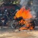 Bike fire in Mathura parking