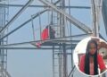 Girl Climbed Mobile Tower