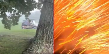 Lightning Strike: पेड़ के नीचे खड़े गोल्फर पर गिरी बिजली, मोबाइल कैमरे में कैद हुआ खौफनाक पल