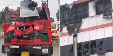 Greater Noida Fire: ग्रेटर नोएडा की चिप फैक्ट्री में भीषण आग, दीवार गिरने से 2 फायरकर्मियों की मौत