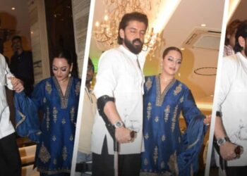 Ganpati Celebration: सोनाक्षी सिन्हा पति जहीर इकबाल संग पहुंचीं, पैर में चोट, हाथ की छड़ी ने खींचा सबका ध्यान
